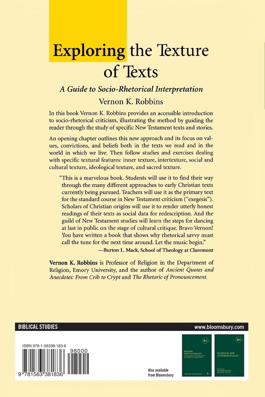 Rückseitencover Exploring the Texture of Texts