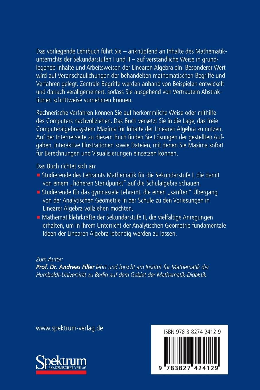 Rückseitencover Elementare Lineare Algebra