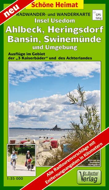 Vorderes Coverbild Insel Usedom, Ahlbeck, Heringsdorf, Bansin, Swinemünde und Umgebung 1 : 35 000 Radwander- und Wanderkarte