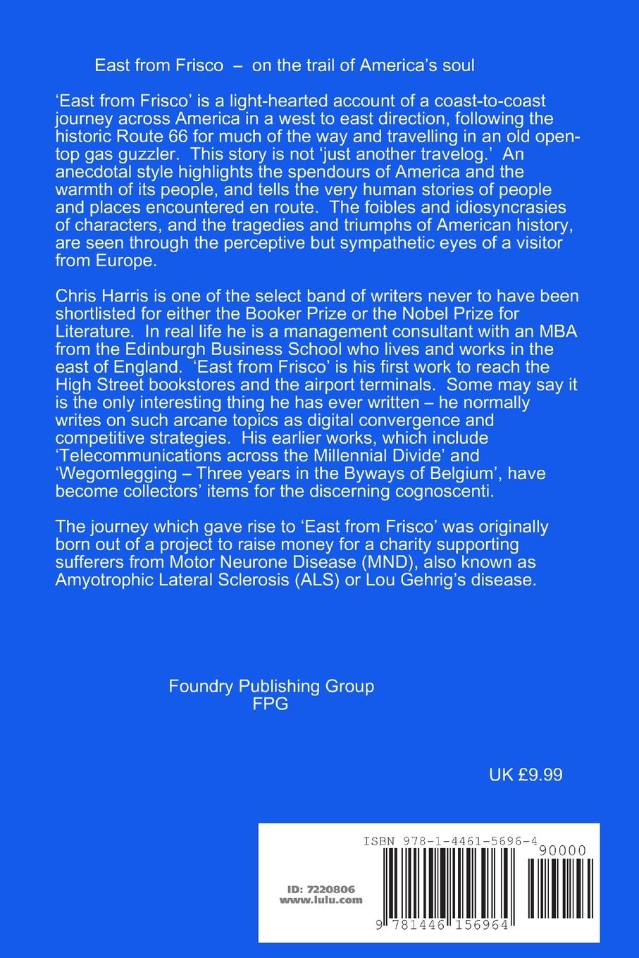 Rückseitencover EAST FROM FRISCO  -  on the trail of America's soul