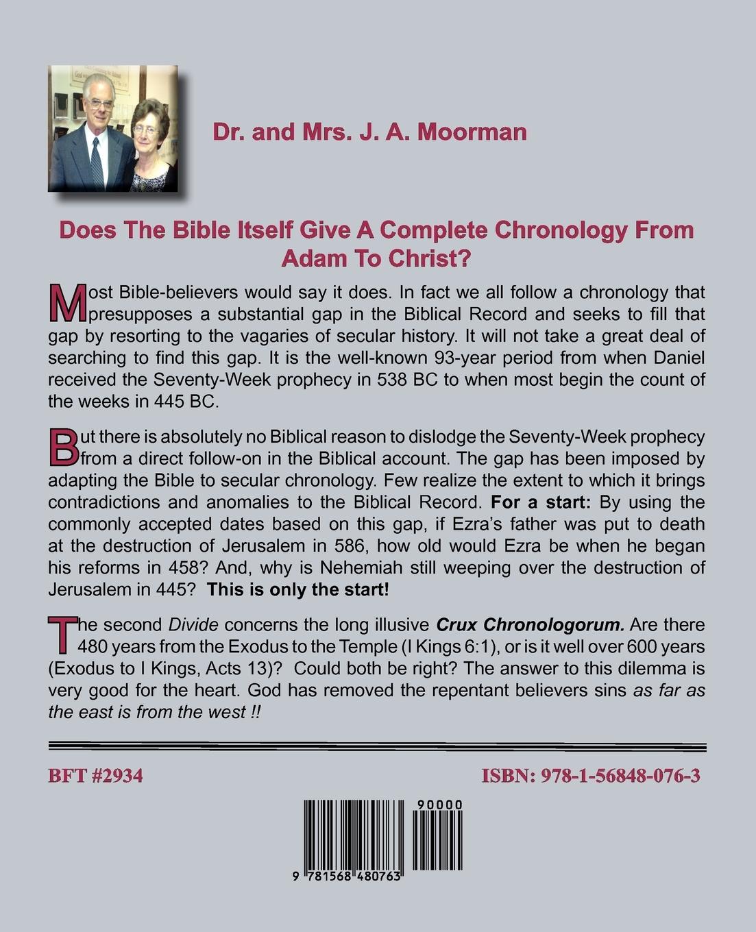 Rückseitencover Bible Chronology The Two Great Divides
