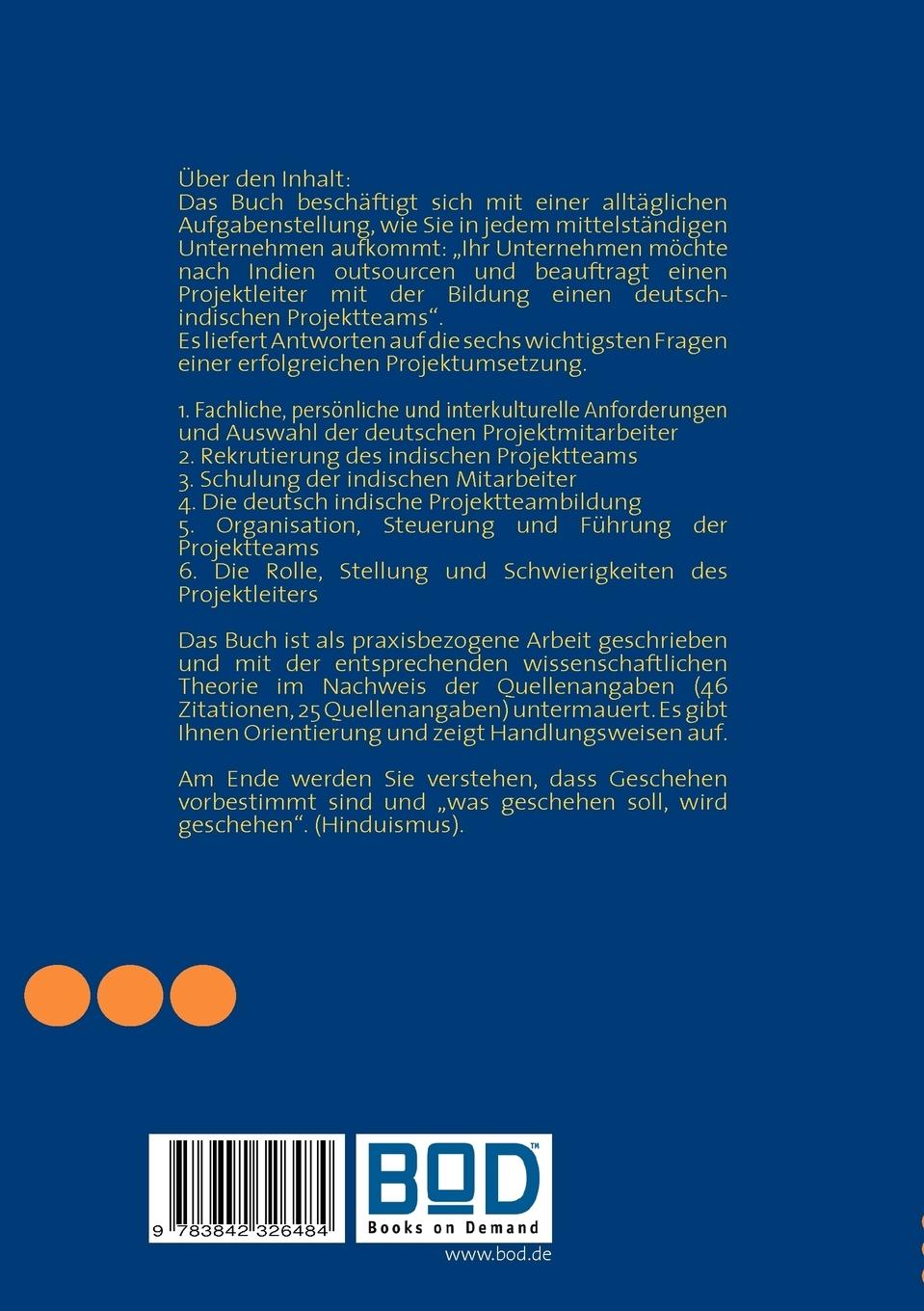 Rückseitencover Ein interkulturelles deutsch-indisches Projektteam