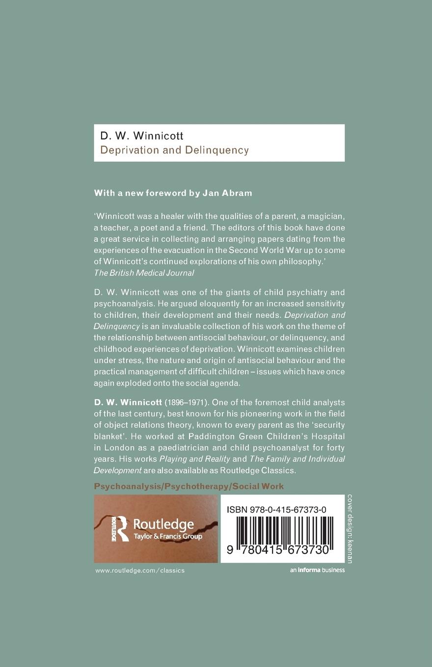 Rückseitencover Deprivation and Delinquency