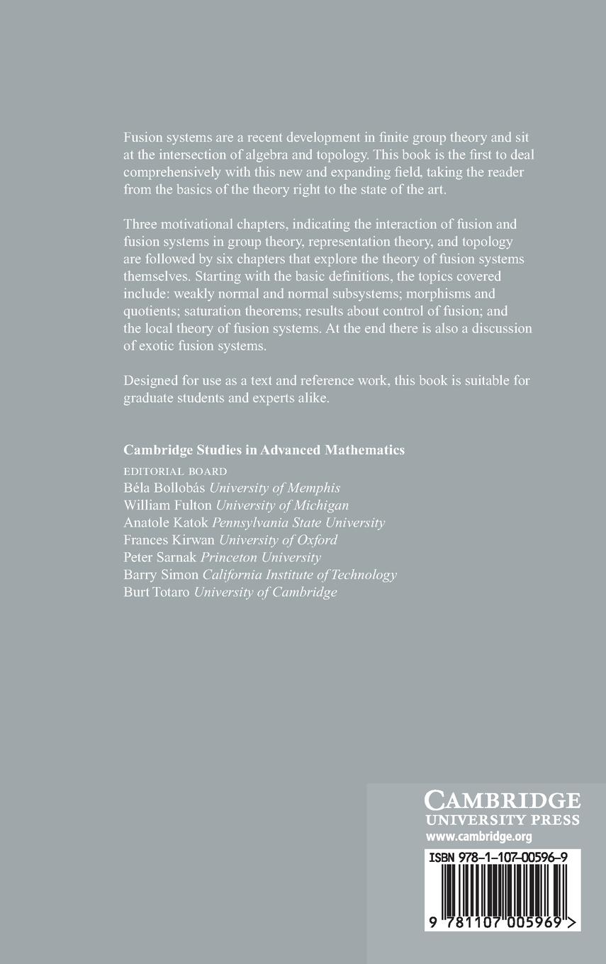 Rückseitencover The Theory of Fusion Systems
