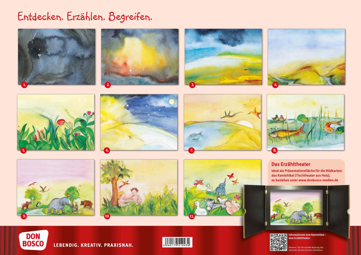 Beispielinhalt (Bild) Die Schöpfungsgeschichte. Wie Himmel und Erde entstanden. Kamishibai Bildkartenset.