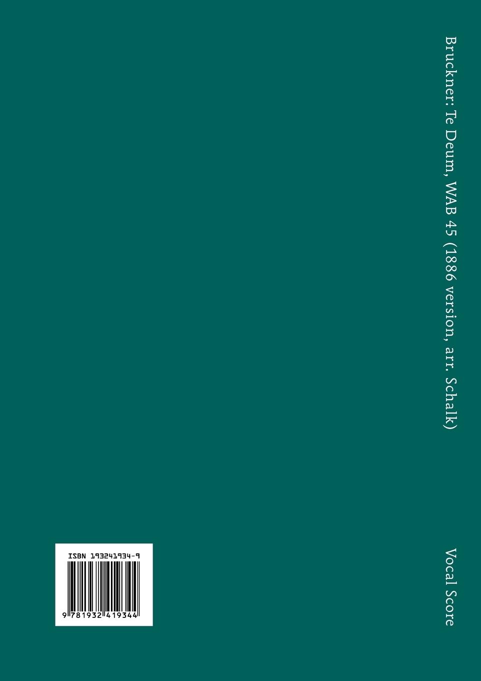Rückseitencover Te Deum, WAB 45