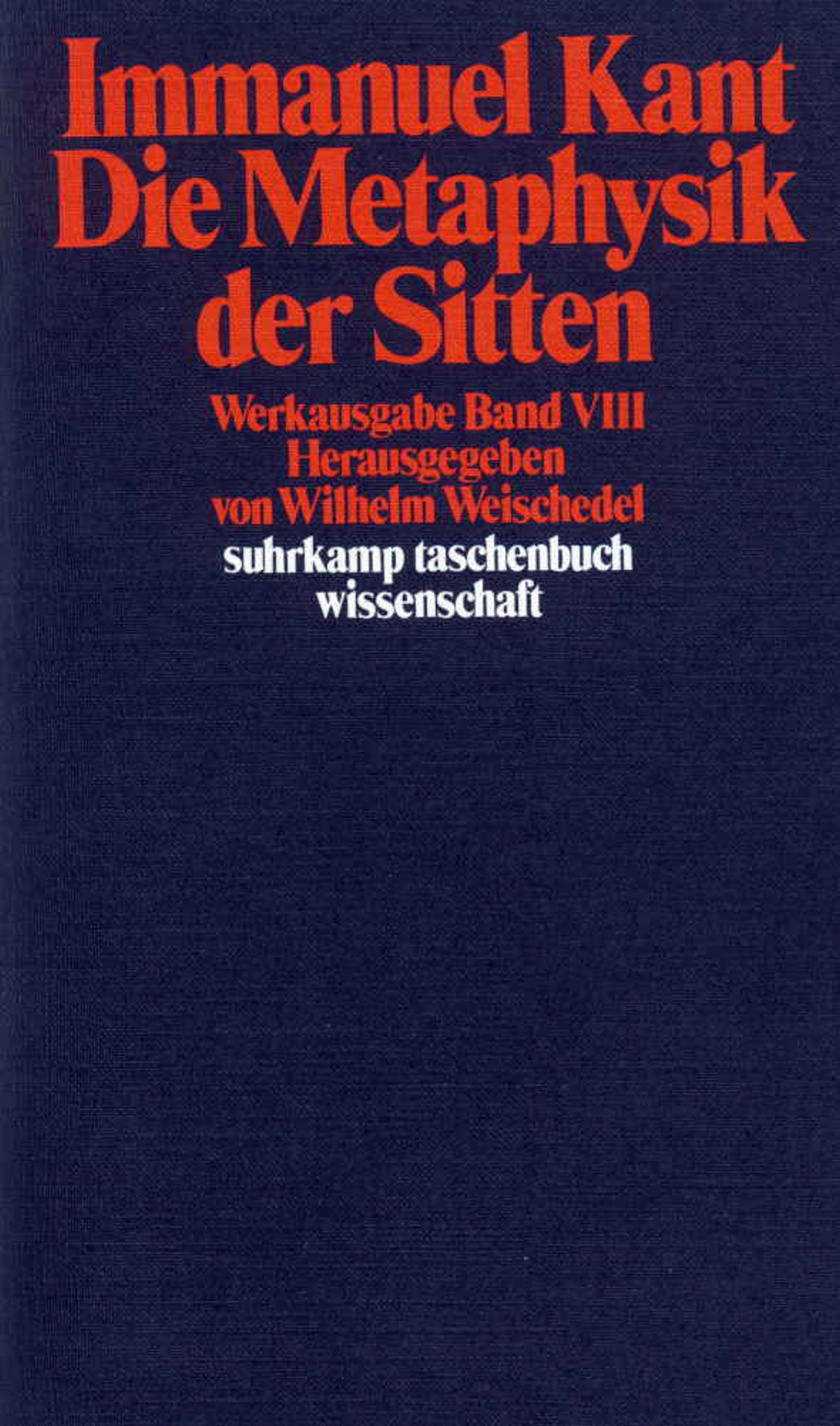 Vorderes Coverbild Die Metaphysik der Sitten