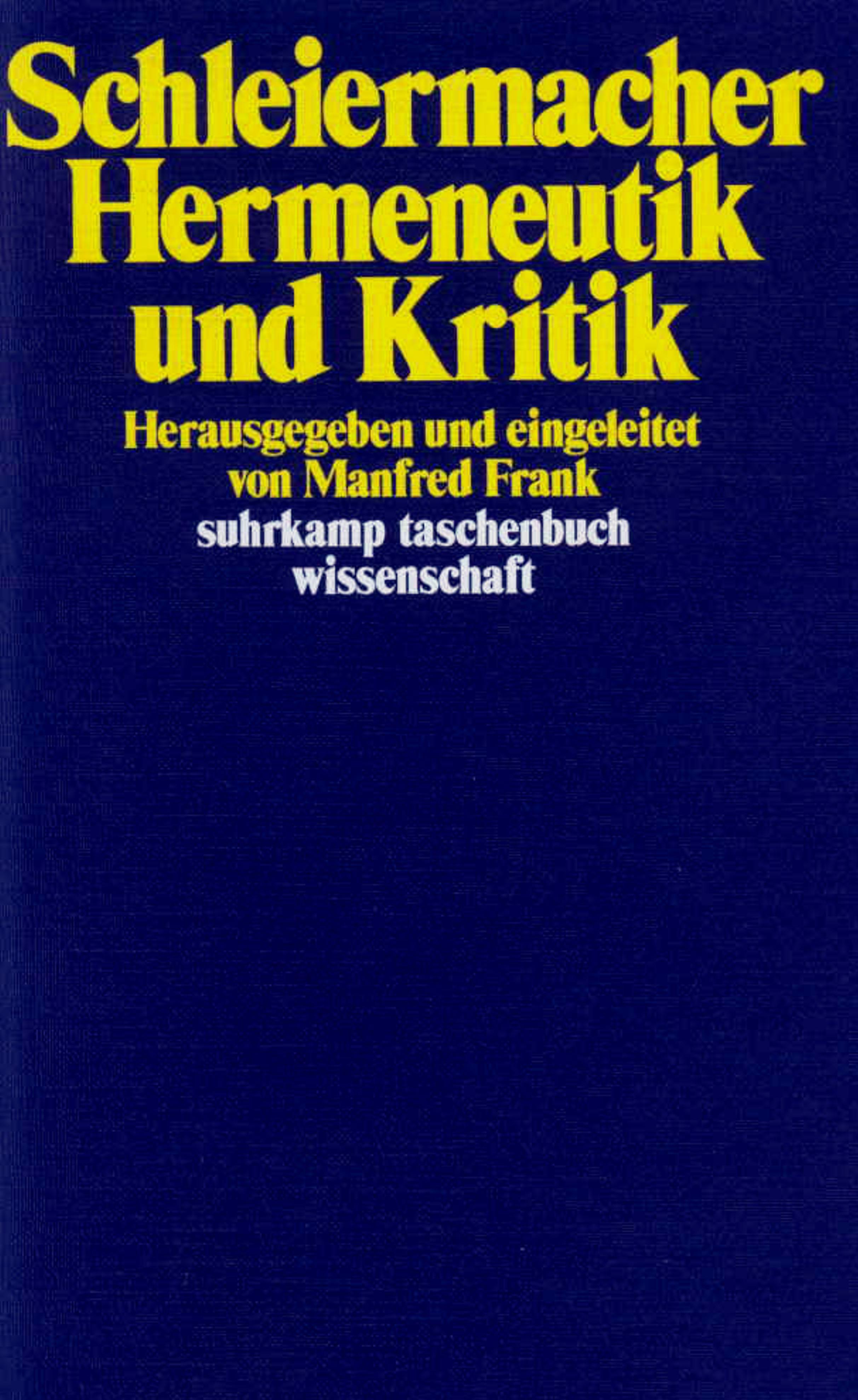 Vorderes Coverbild Hermeneutik und Kritik