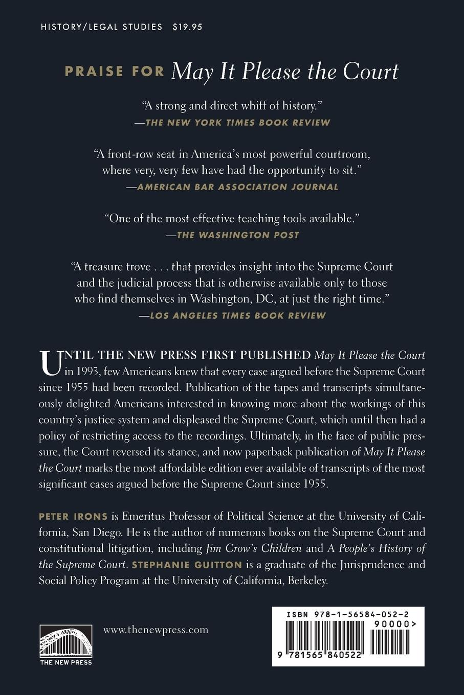 Rückseitencover May It Please the Court