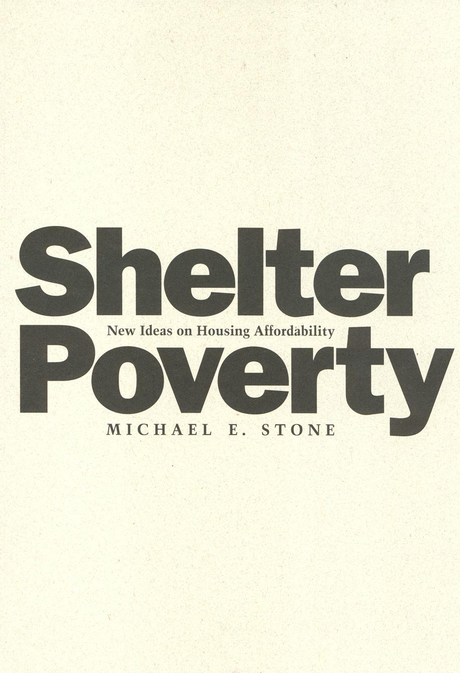 Vorderes Coverbild Shelter Poverty: New Ideas on Housing Affordability