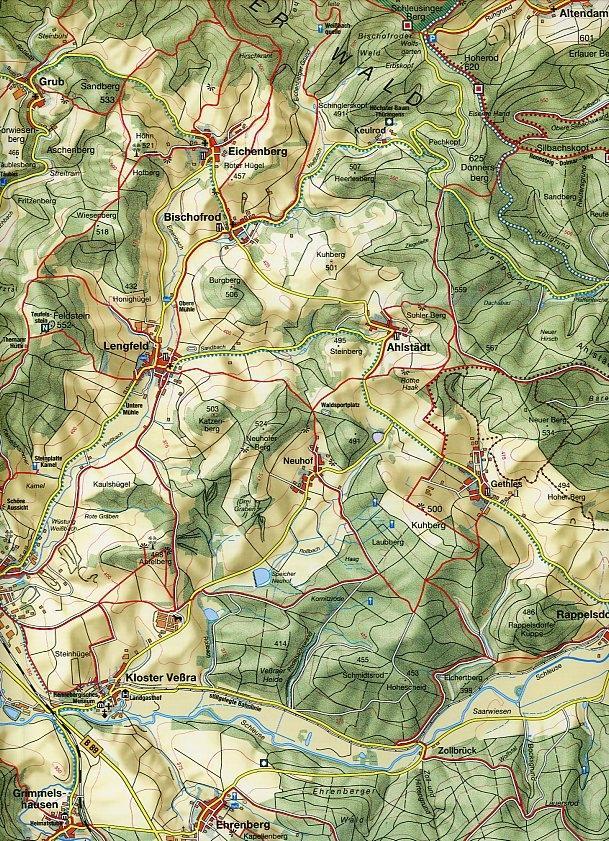 Beispielinhalt (Bild) Naturpark Thüringer Wald: Themar und Umgebung 1 : 30 000 Wanderkarte