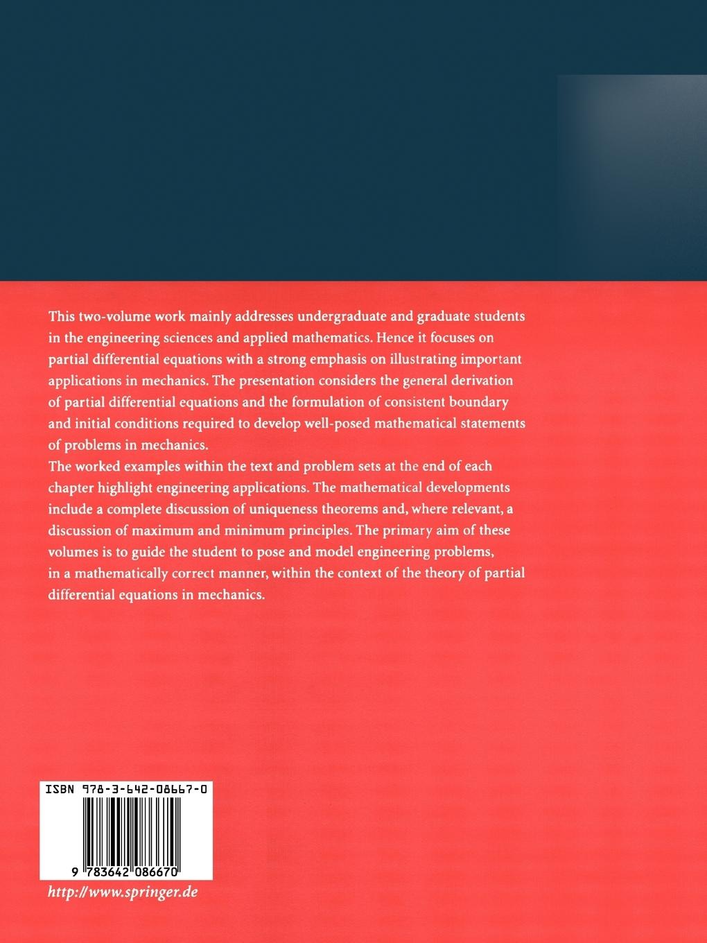 Rückseitencover Partial Differential Equations in Mechanics 2