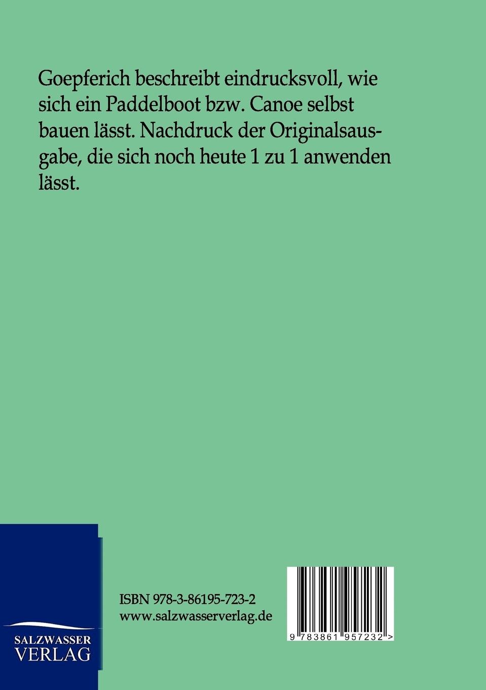 Rückseitencover Wie baue ich mir ein Canoe (Paddelboot)