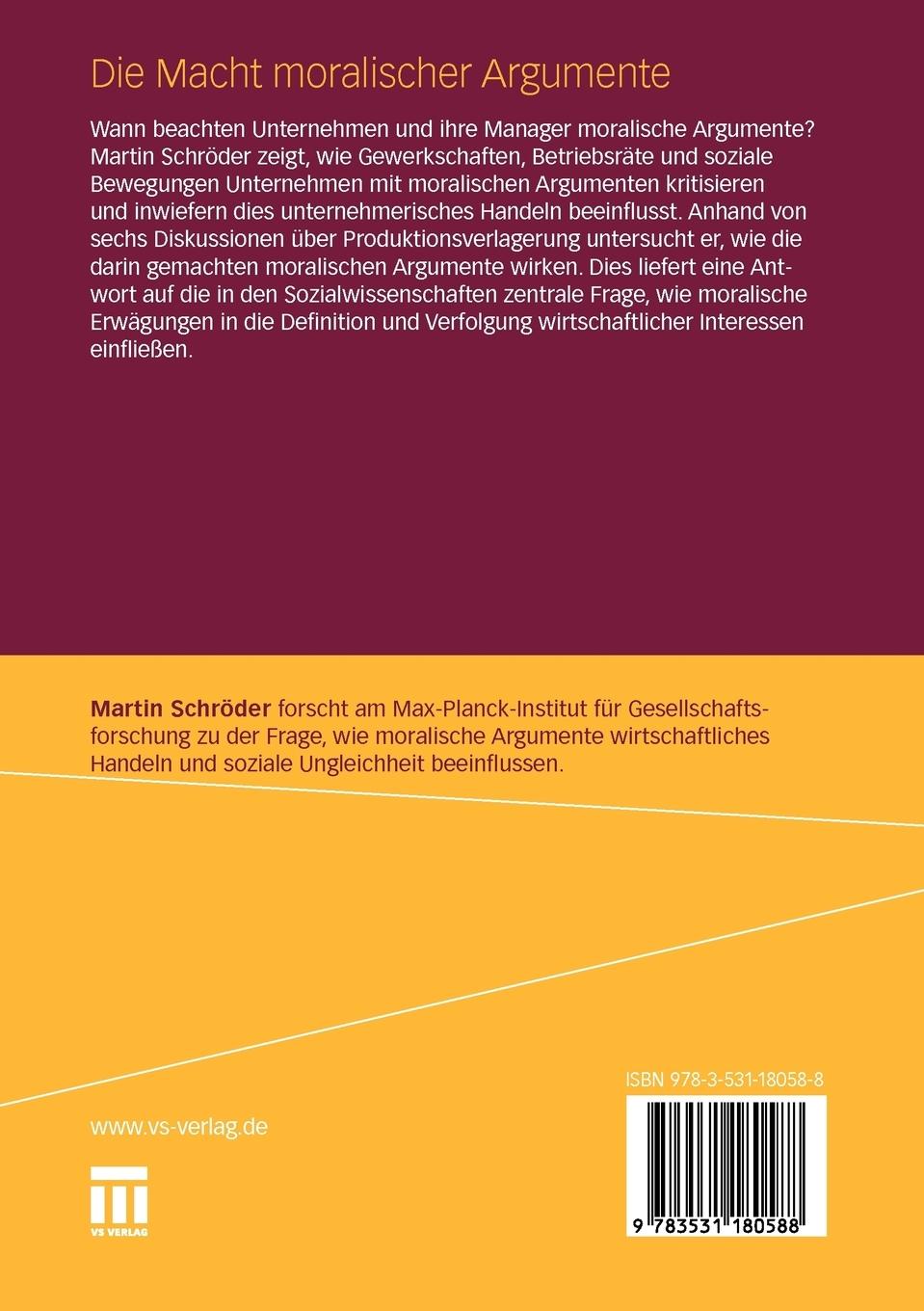 Rückseitencover Die Macht moralischer Argumente