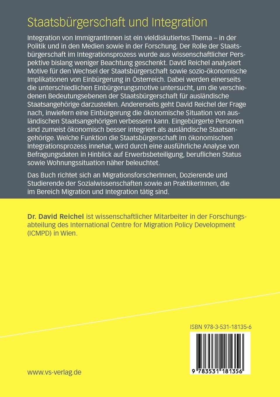 Rückseitencover Staatsbürgerschaft und Integration