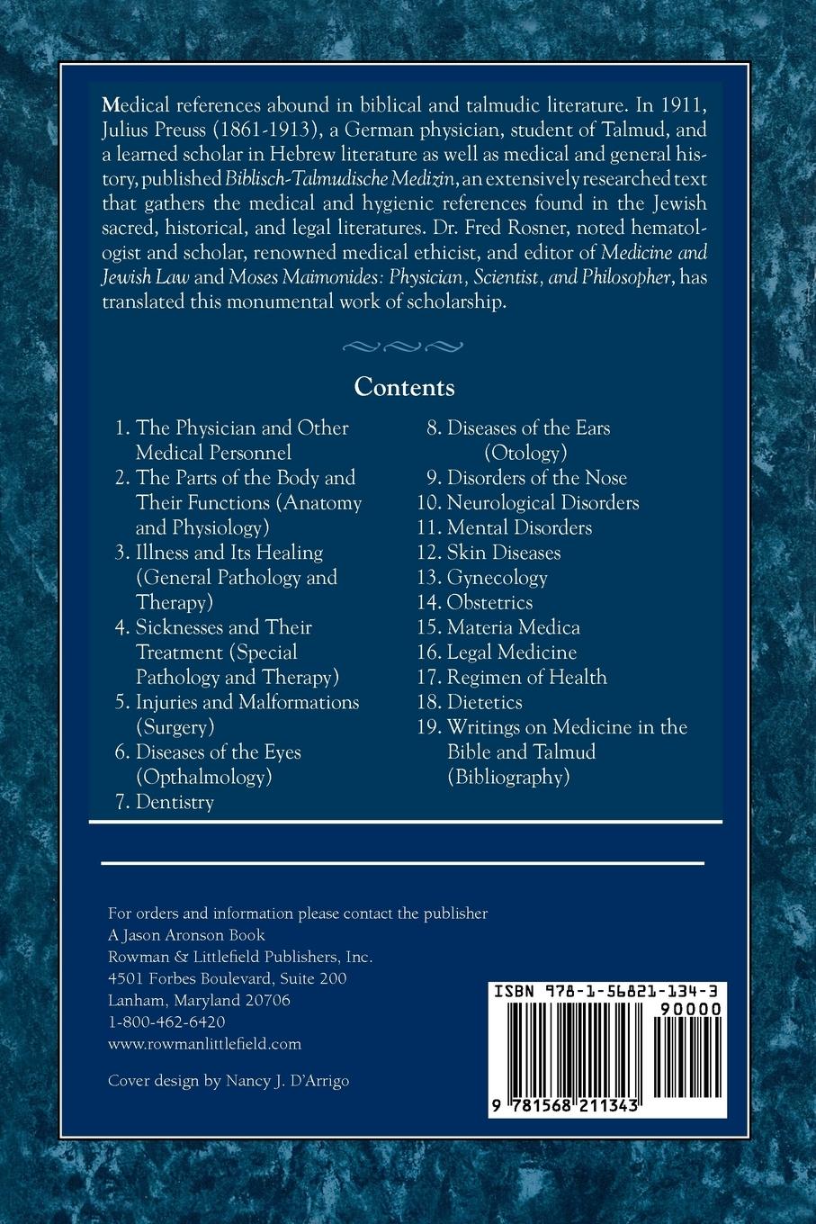 Rückseitencover Biblical and Talmudic Medicine