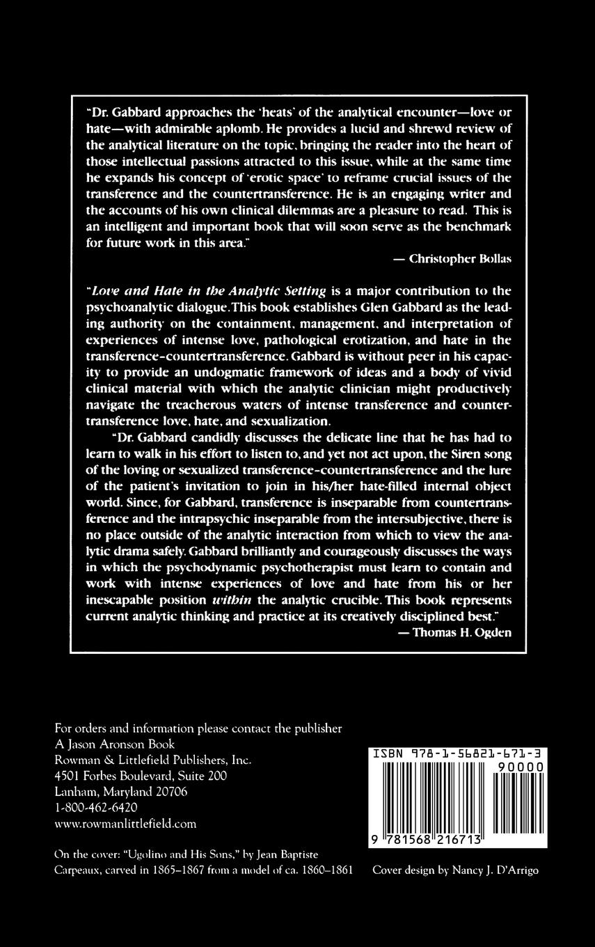 Rückseitencover Love and Hate in the Analytic Setting