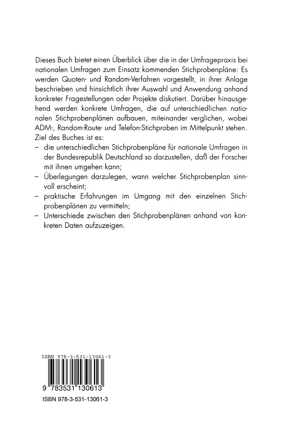 Rückseitencover Stichproben in der Umfragepraxis