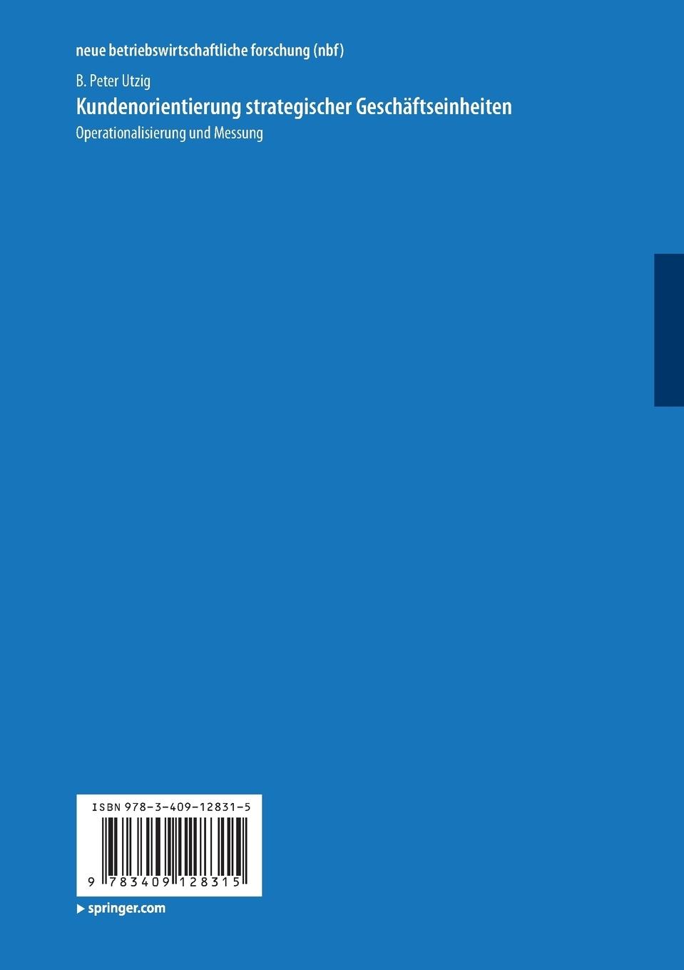 Rückseitencover Kundenorientierung strategischer Geschäftseinheiten