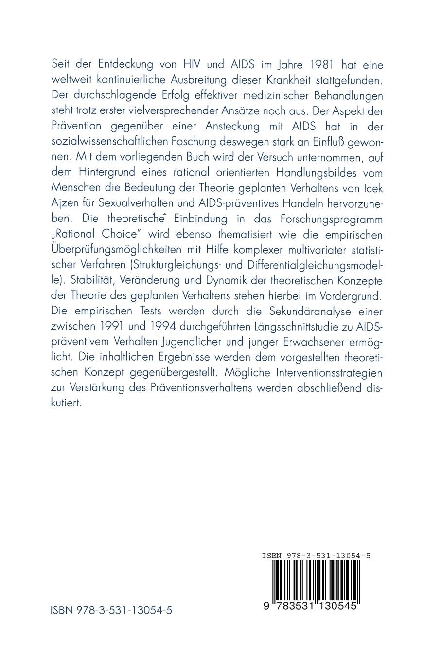 Rückseitencover AIDS-Prävention und Sexualverhalten