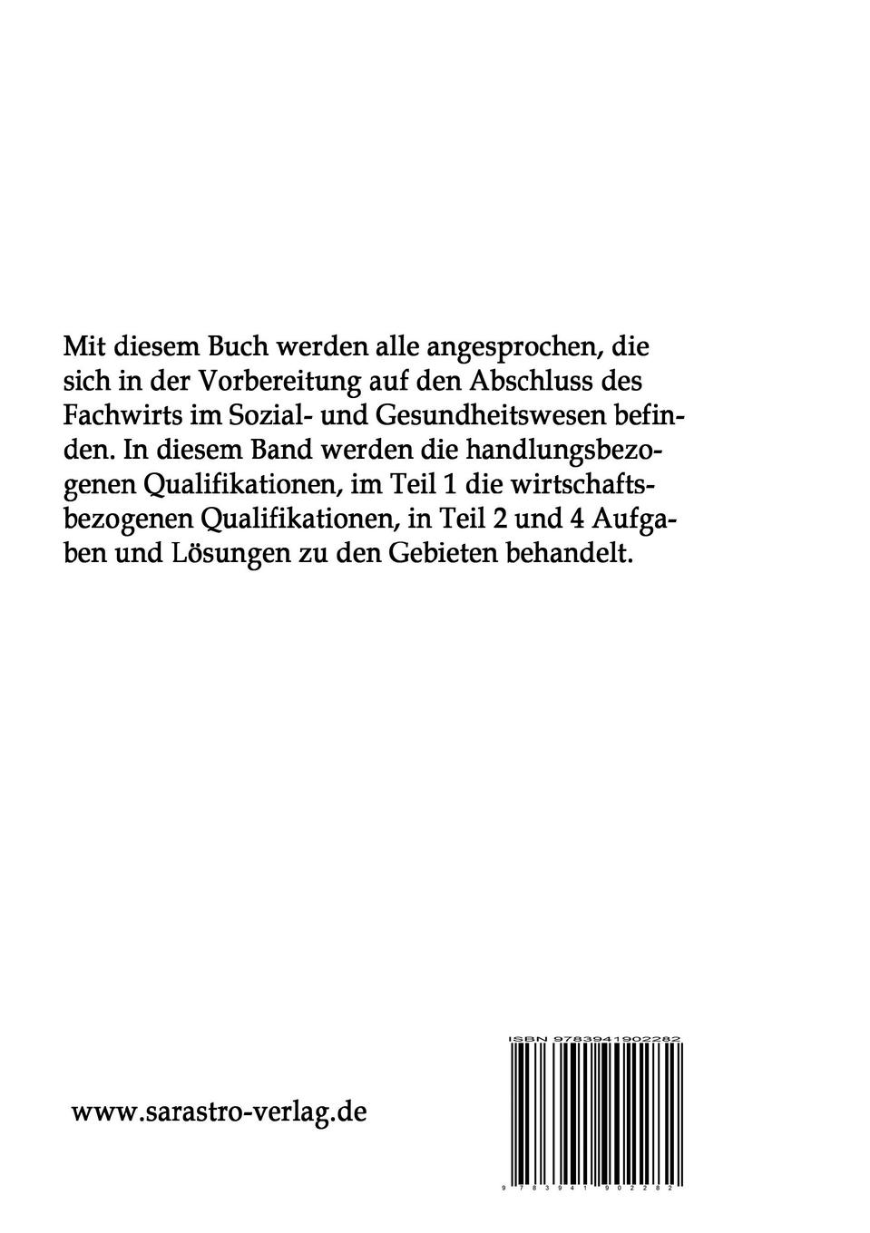 Rückseitencover Fachwirt im Sozial- und Gesundheitswesen - Das prüfungsrelevante Wissen