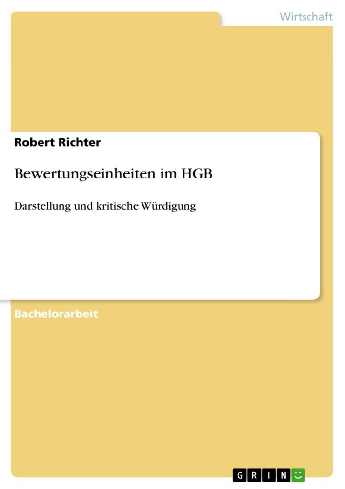 Vorderes Coverbild Bewertungseinheiten im HGB