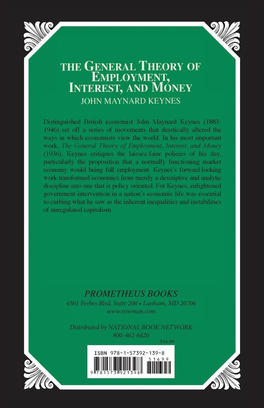 Rückseitencover The General Theory of Employment, Interest, and Money