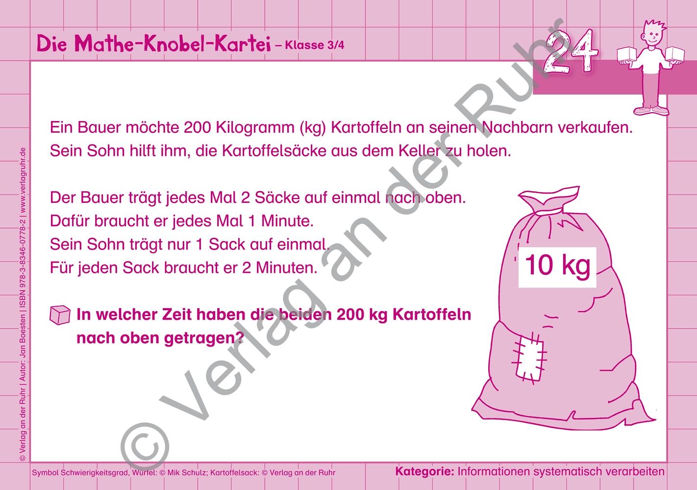 Beispielinhalt (Bild) Die Mathe-Knobel-Kartei Klasse 3/4