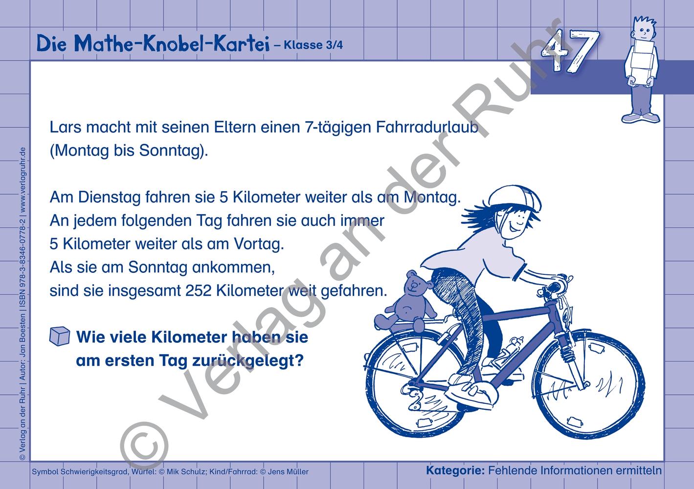 Beispielinhalt (Bild) Die Mathe-Knobel-Kartei Klasse 3/4