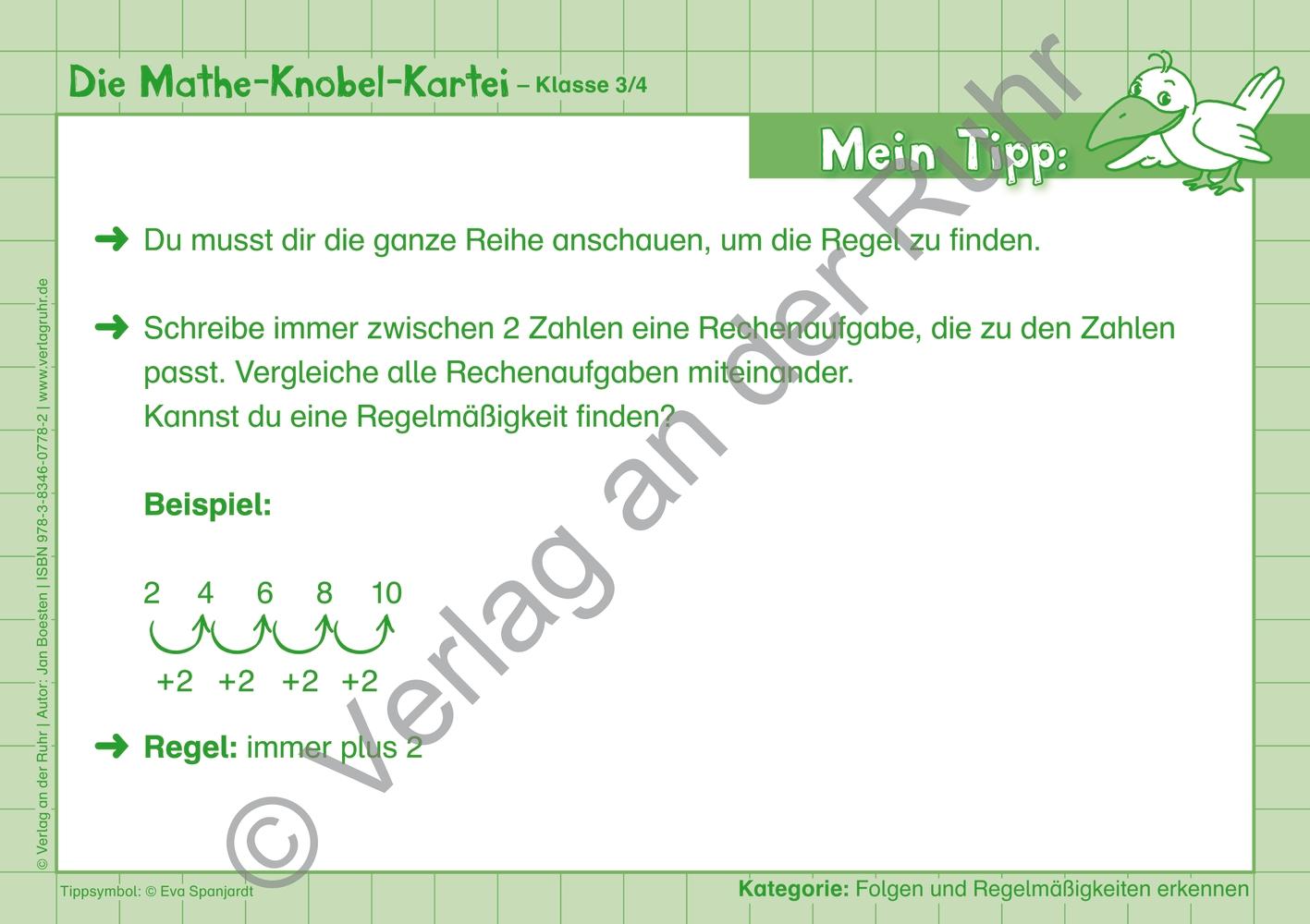 Beispielinhalt (Bild) Die Mathe-Knobel-Kartei Klasse 3/4