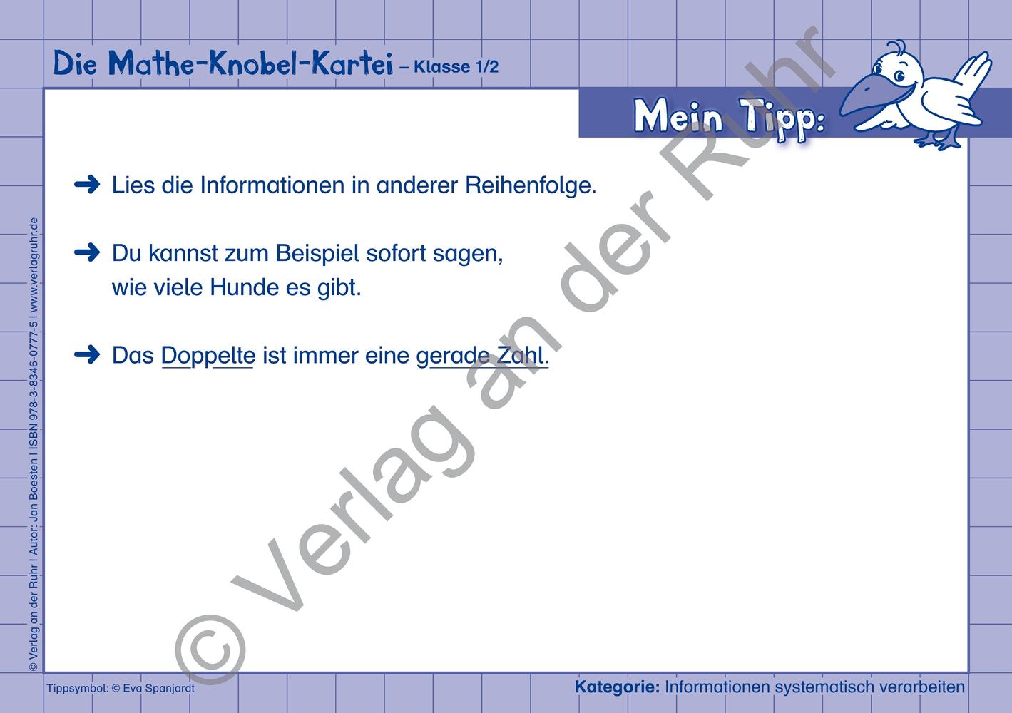 Beispielinhalt (Bild) Die Mathe-Knobel-Kartei Klasse 1/2