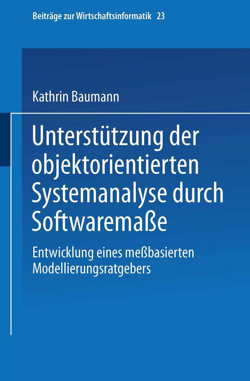 Vorderes Coverbild Unterstützung der objektorientierten Systemanalyse durch Softwaremaße