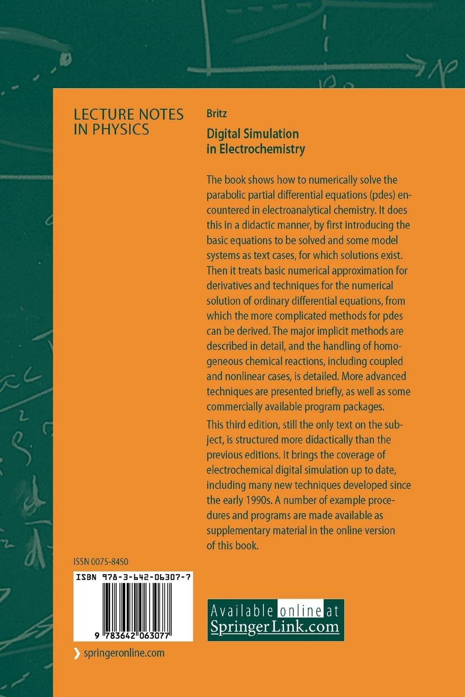 Rückseitencover Digital Simulation in Electrochemistry