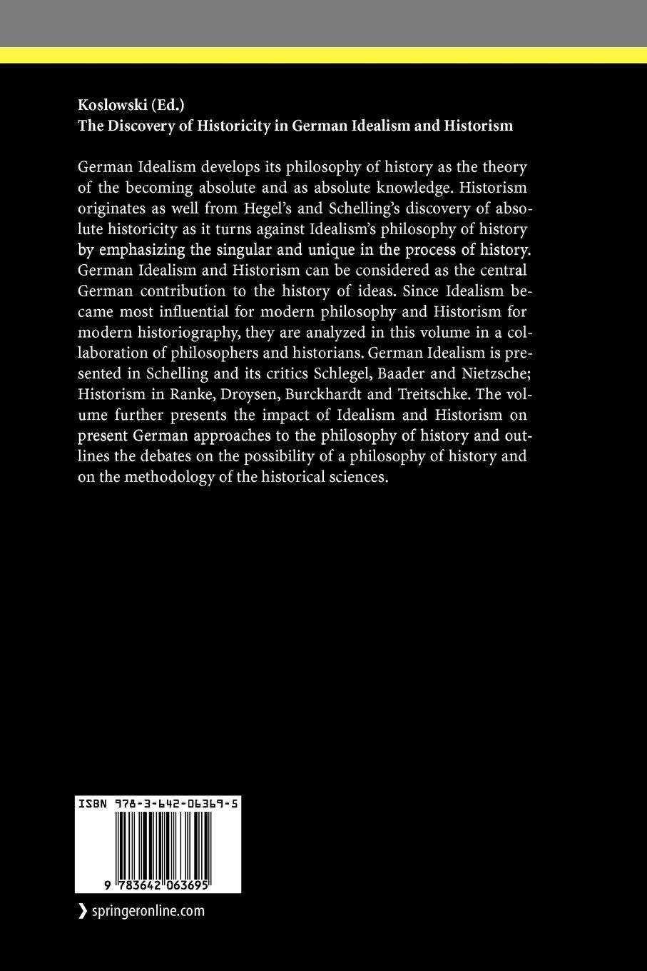 Rückseitencover The Discovery of Historicity in German Idealism and Historism