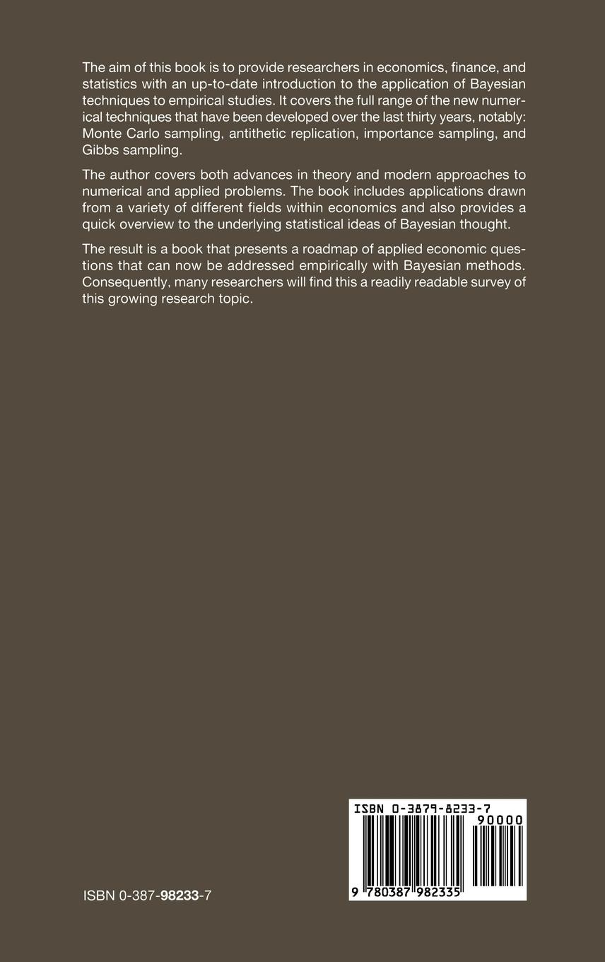 Rückseitencover Bayesian Economics Through Numerical Methods