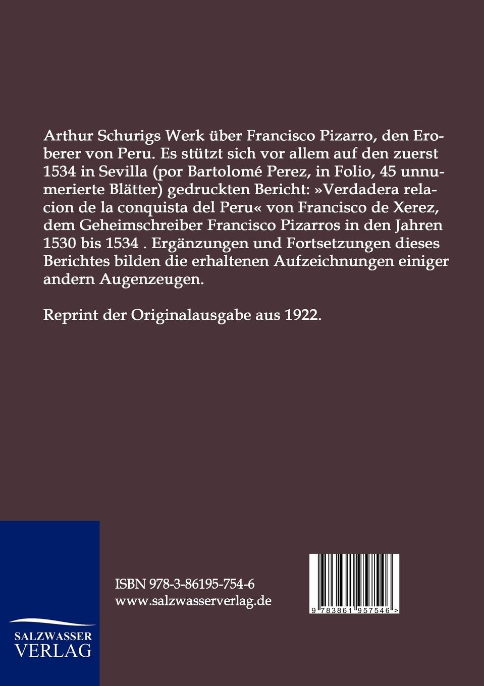Rückseitencover Francisco Pizarro - der Eroberer von Peru