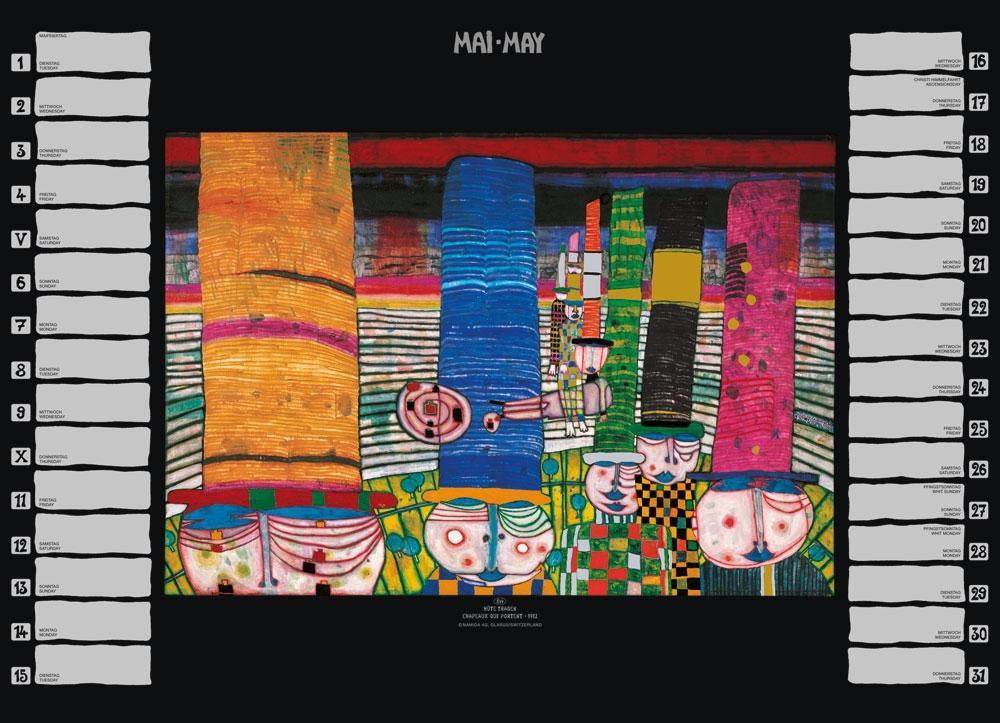 Beispielinhalt (Bild) Hundertwasser Premium Geburtstagskalender