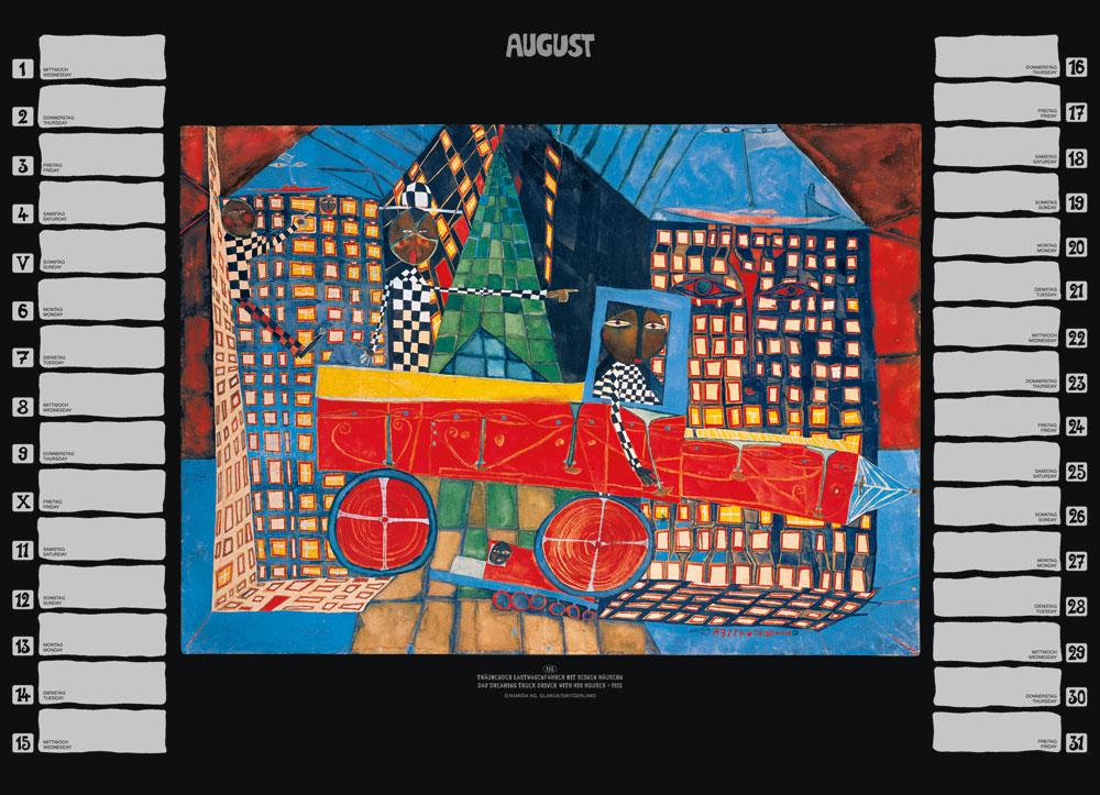 Beispielinhalt (Bild) Hundertwasser Premium Geburtstagskalender