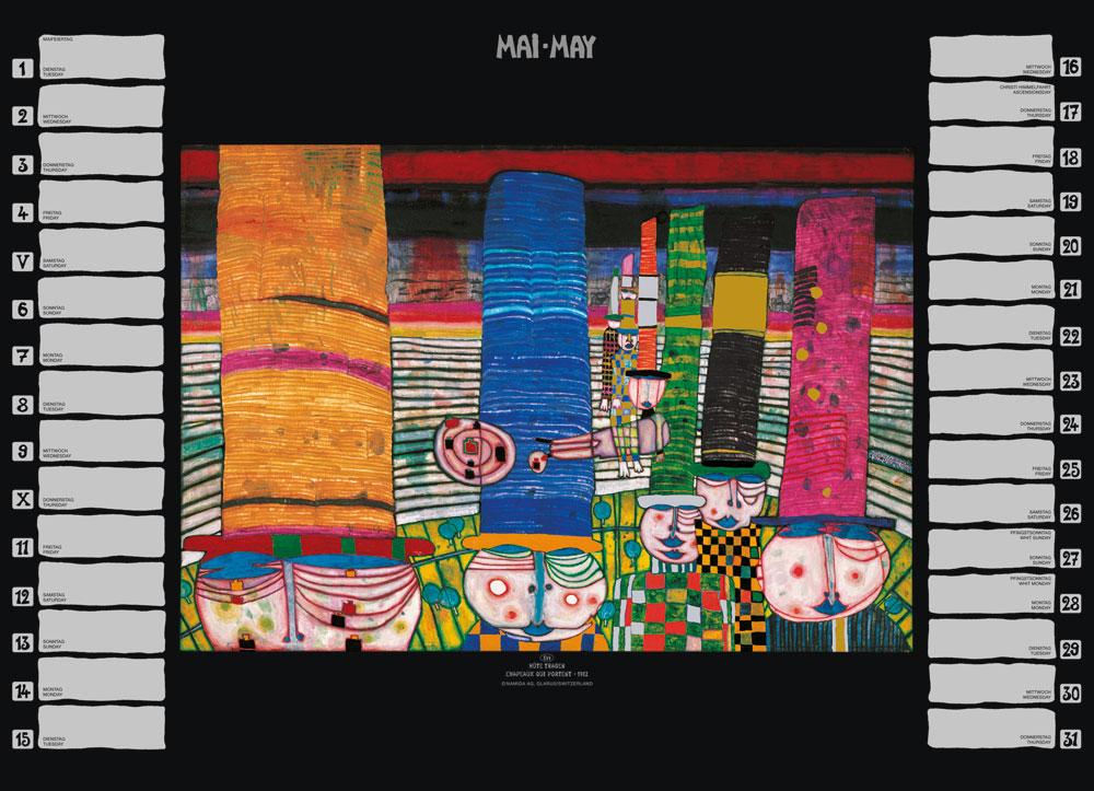 Beispielinhalt (Bild) Hundertwasser Premium Geburtstagskalender