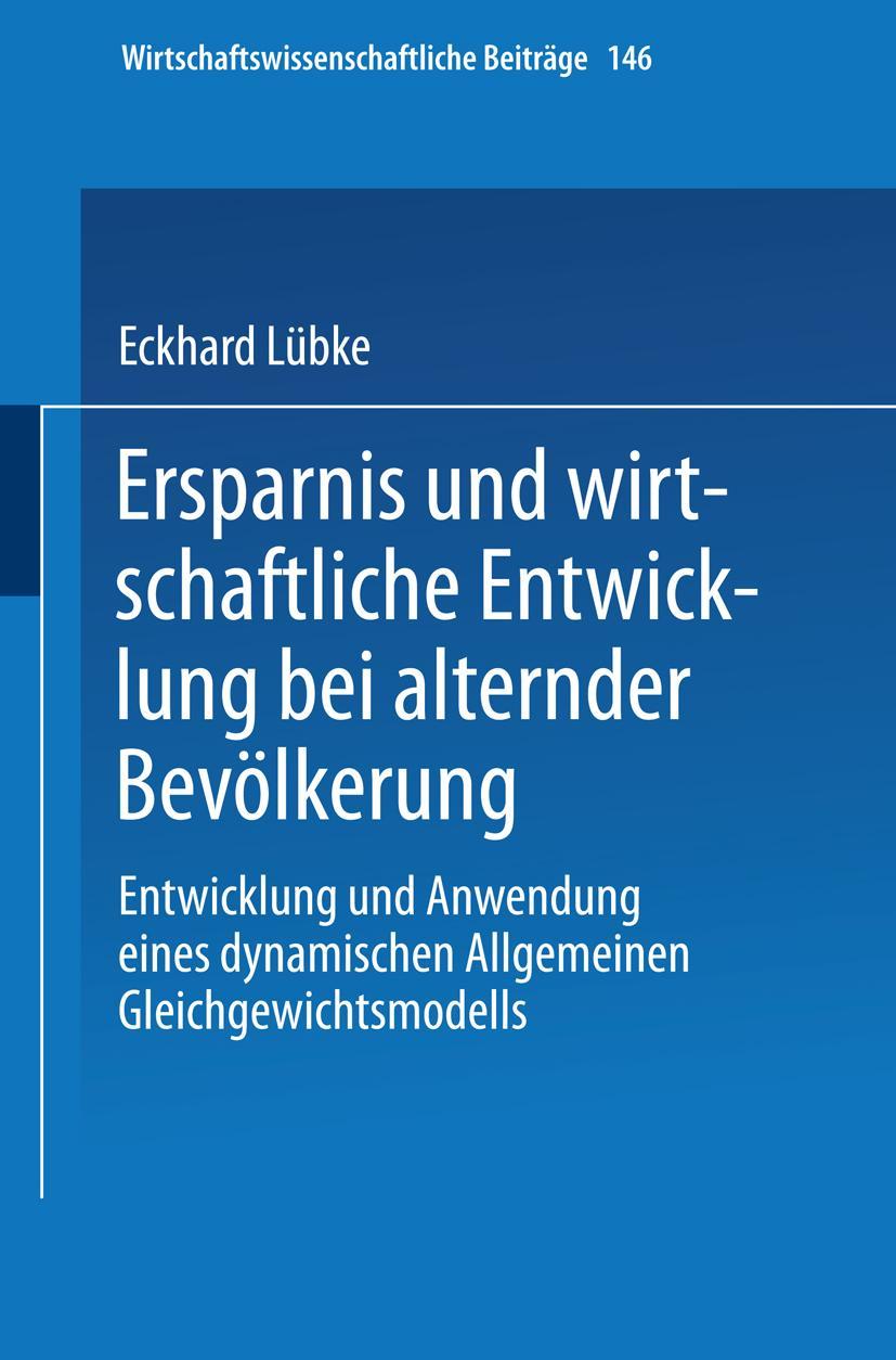 Vorderes Coverbild Ersparnis und wirtschaftliche Entwicklung bei alternder Bevölkerung