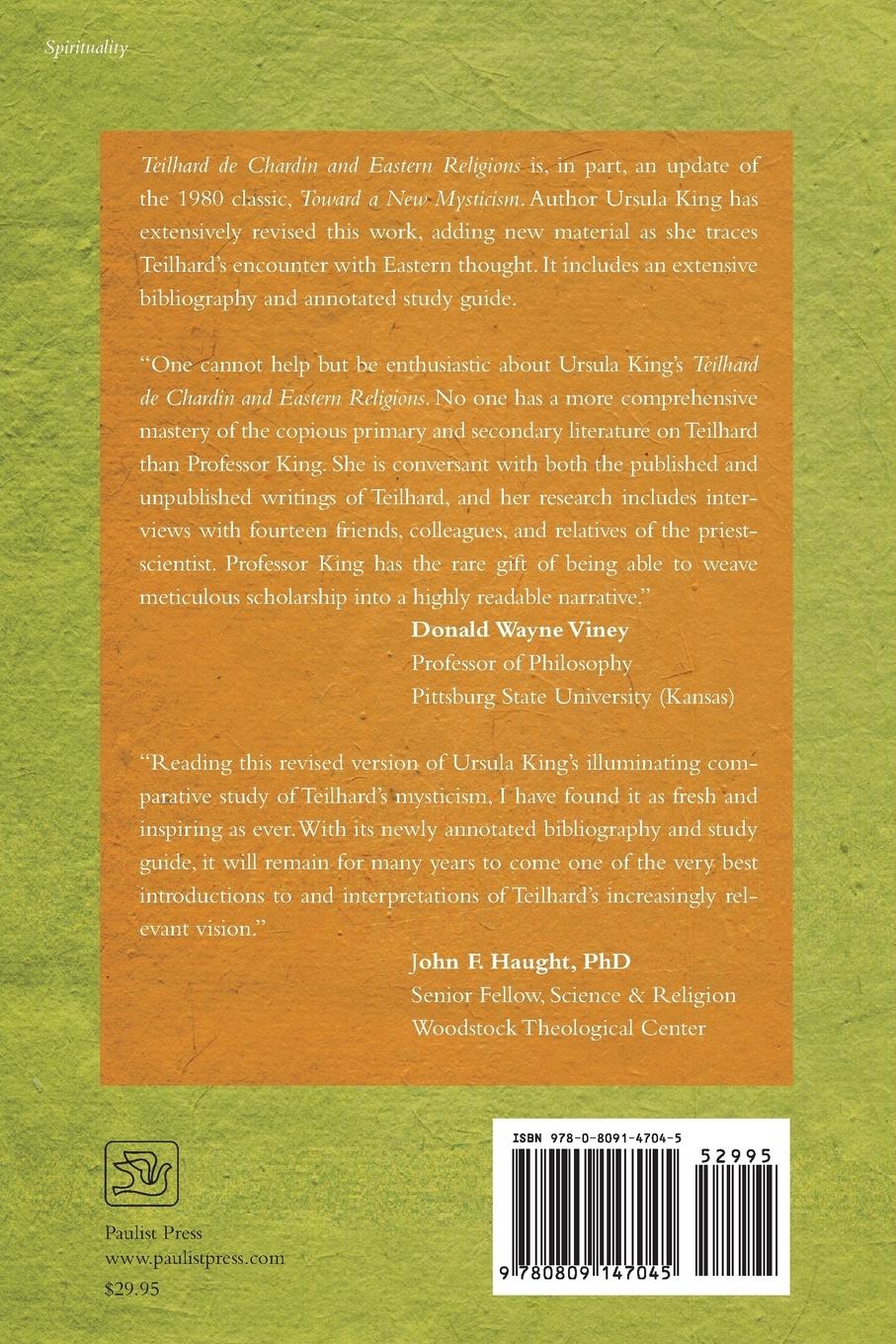 Rückseitencover Teilhard de Chardin and Eastern Religions