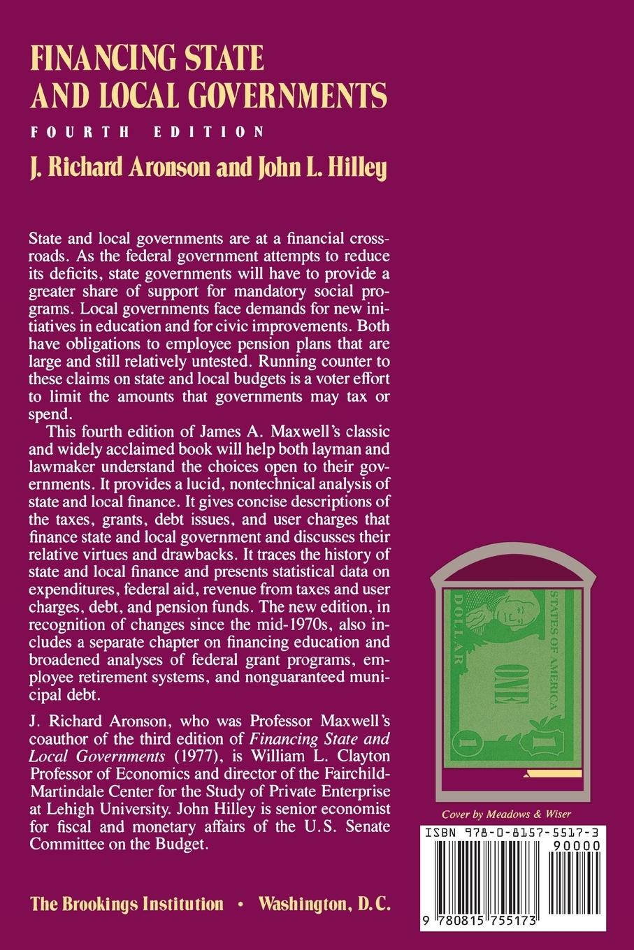 Rückseitencover Financing State and Local Governments