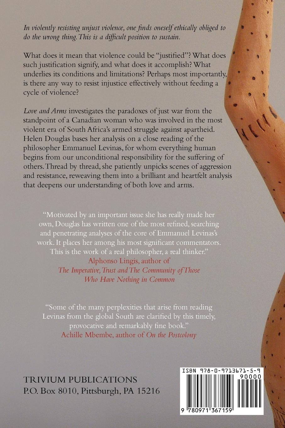 Rückseitencover Love and Arms: Violence and Justification After Levinas