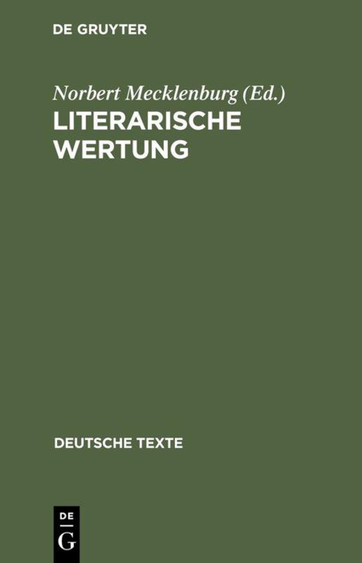 Vorderes Coverbild Literarische Wertung
