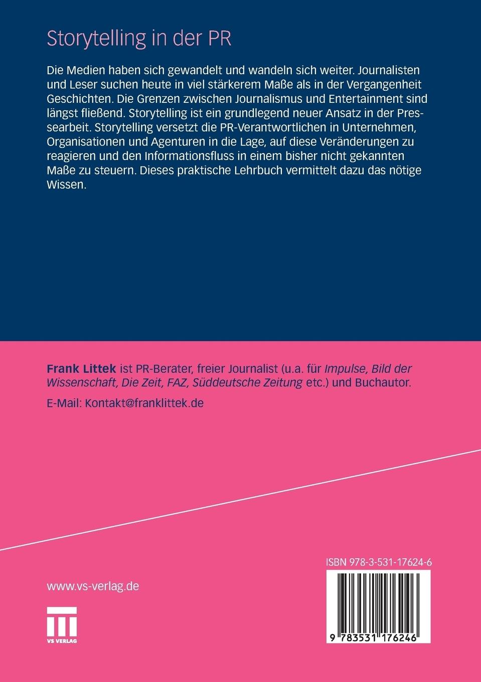 Rückseitencover Storytelling in der PR