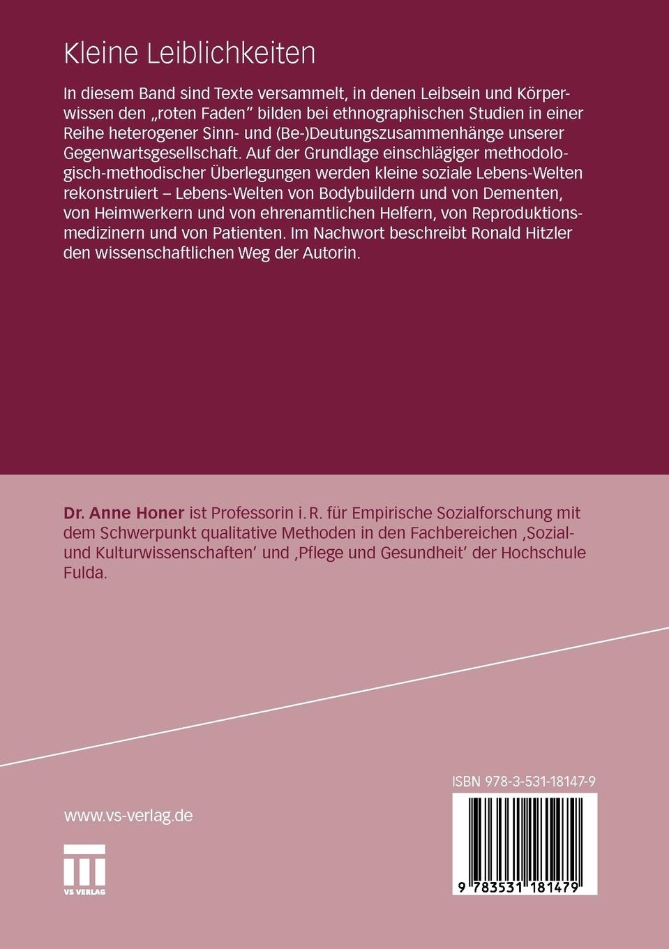 Rückseitencover Kleine Leiblichkeiten
