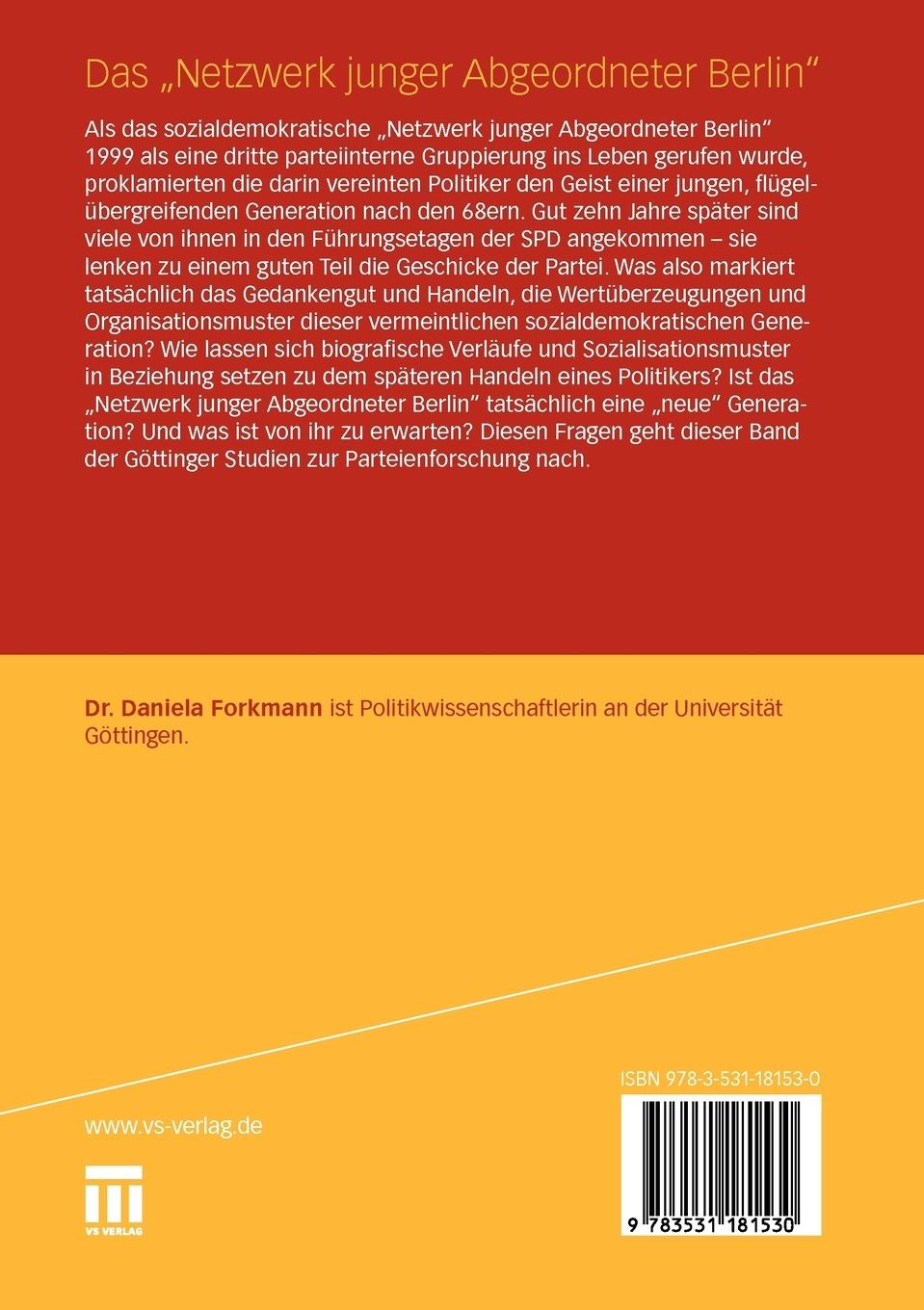 Rückseitencover Das "Netzwerk junger Abgeordneter Berlin"
