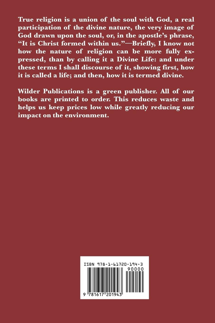 Rückseitencover The Life of God in the Soul of Man