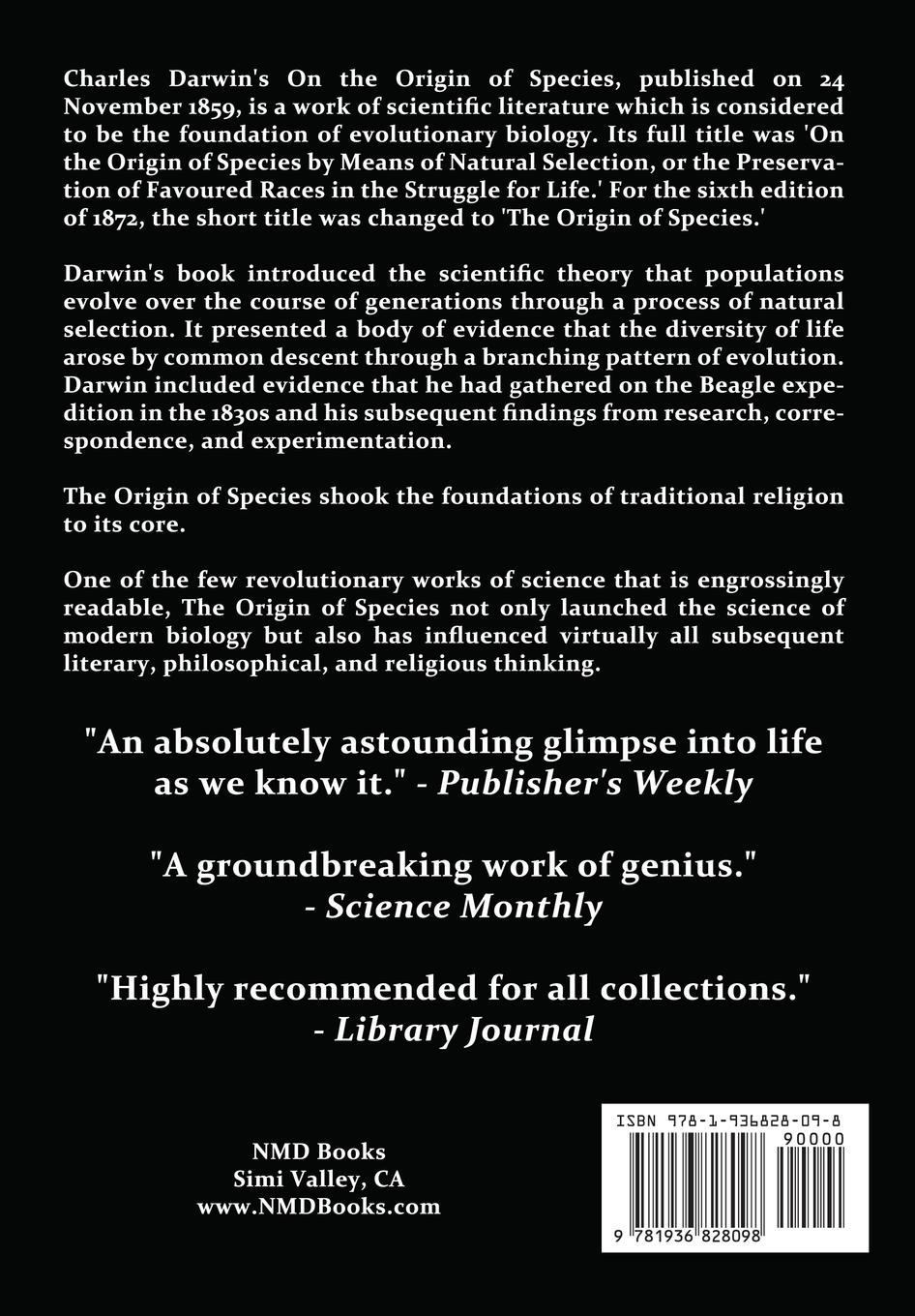 Rückseitencover The Origin of Species