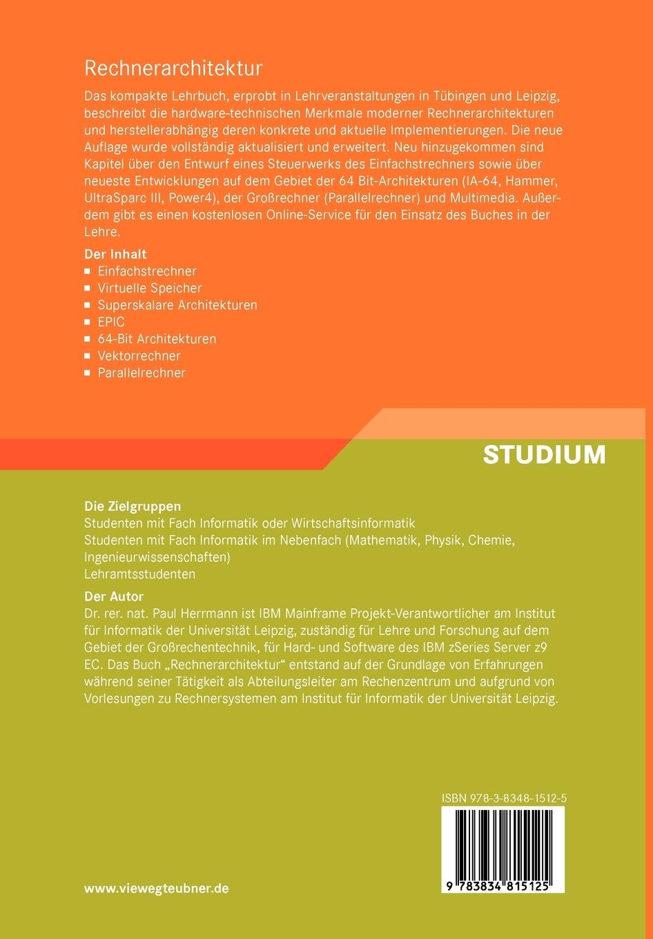 Rückseitencover Rechnerarchitektur